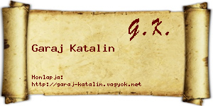 Garaj Katalin névjegykártya